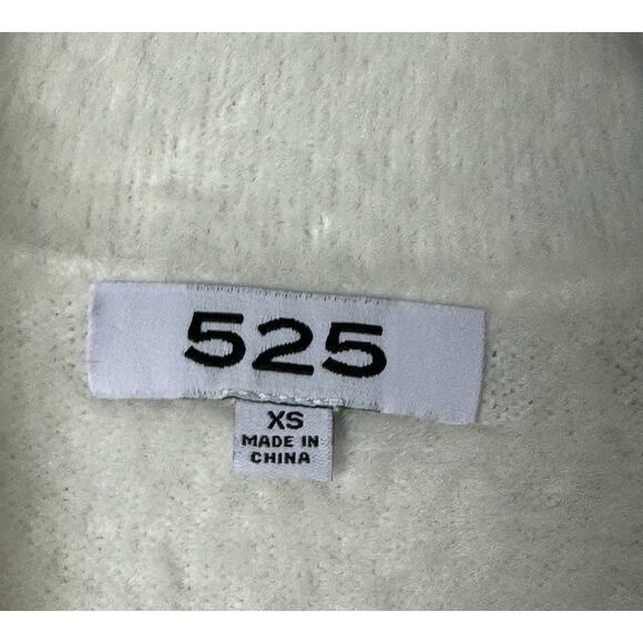 525 Eyelash Soft White Fuzzy Cropped Sweater Holiday Winter Knit Designer - Picture 6 of 16